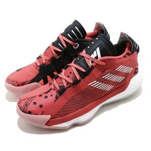 KID'S Adidas Dame 6 Youth Basketball Shoes Geek Up red black FW4341